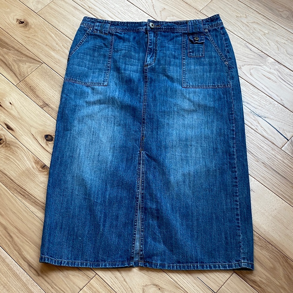 Classic Blue Denim Pencil Skirt